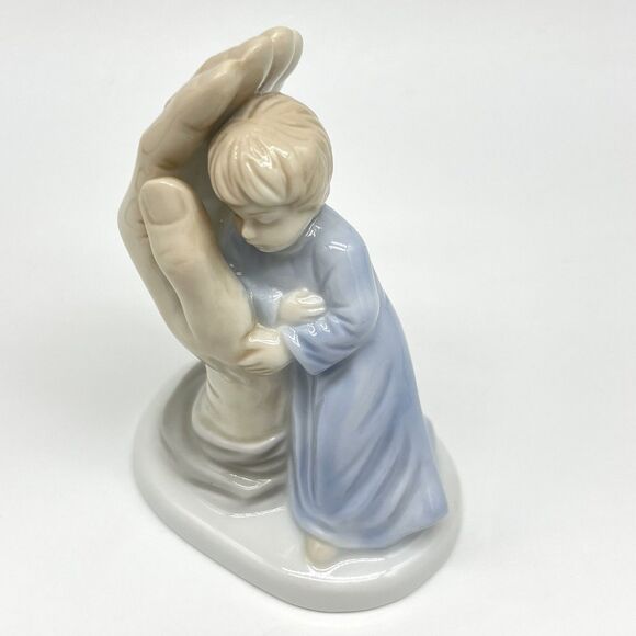 VTG Roman Valencia Collection "Palm of My Hand" Boy 4” Figurine Porcelain Blue - Picture 6 of 6